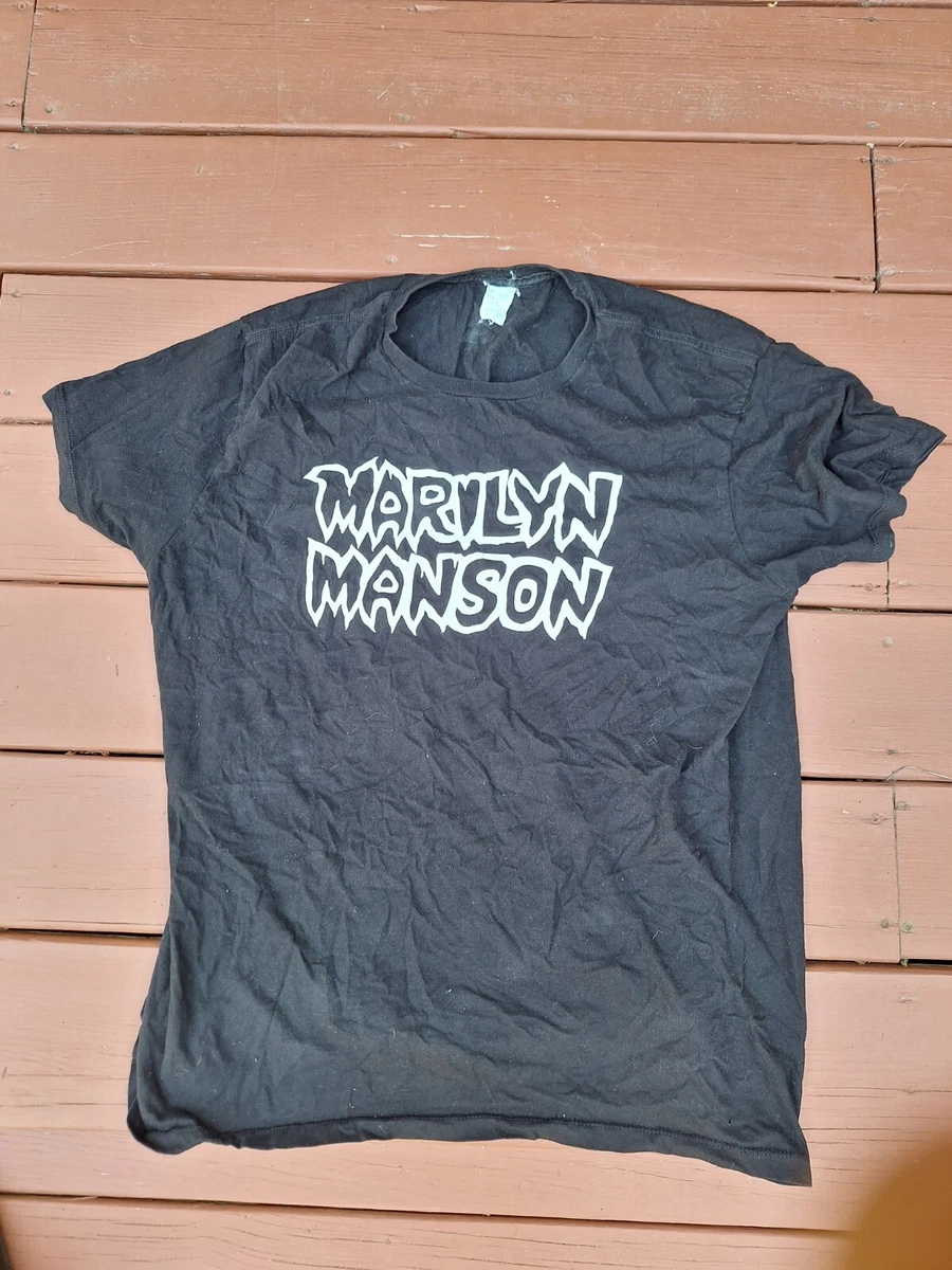 Vintage 90s Marilyn Manson Old Logo T Shirt LG XL 1990s Pacific B&W