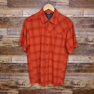 Outdoor Research Plaid  Snap Button Up Short Small Lightweight Travel Hiking