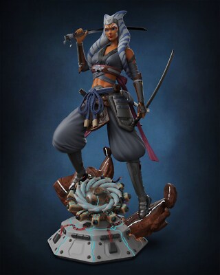 Ahsoka Tano Samurai Star Wars Statue Resin 3D gedruckt DIY Modellbausatz