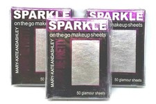 3 Boxes Mary-Kate Ashley On the Go Makeup Sheets Silver Sparkle 50 each