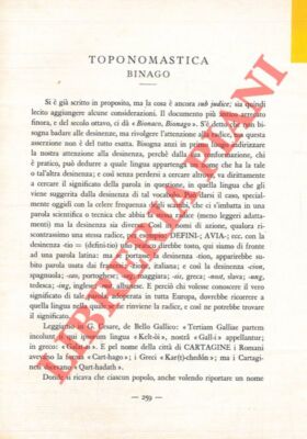 Binago - Como - ZANELLA - Ortsname: Binago.