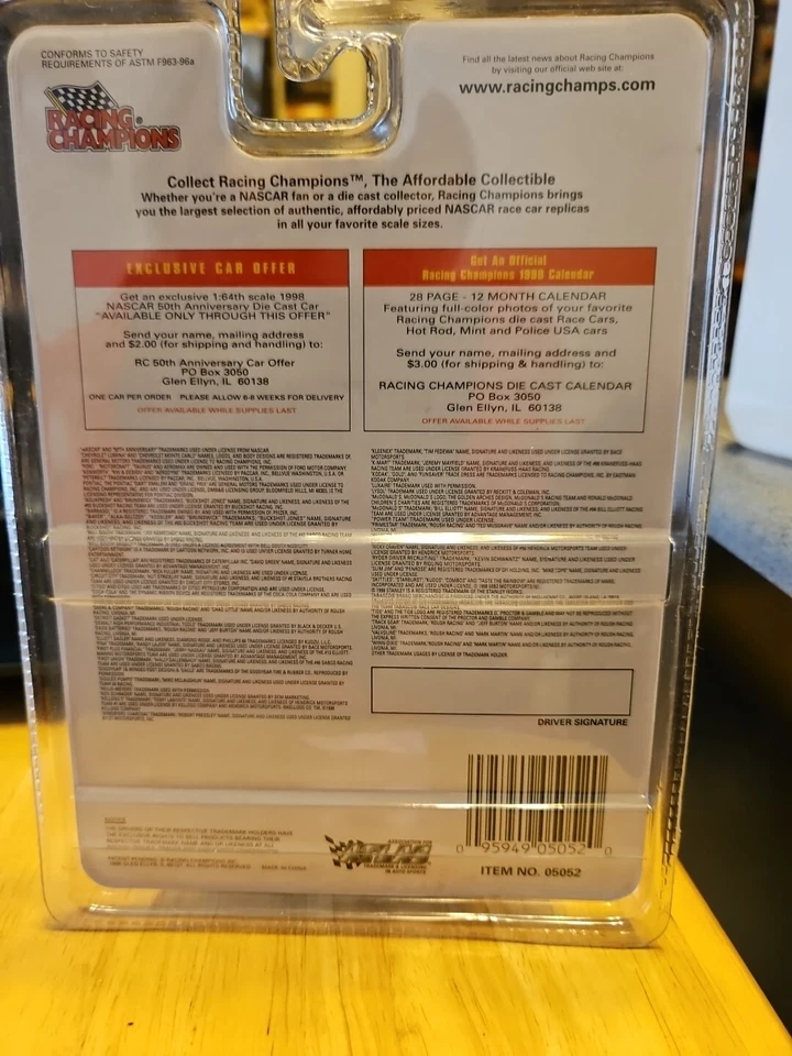 Racing Champions NASCAR 1998 Gold Manhiem #41 Steve Grissom soporte y placa. Foto 2 de 2