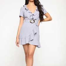 Fashion Nova Attention Grabber Ruffle Mini Dress, Size S