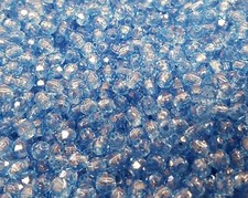 2,000 Pcs Tiny 4mm Translucent Lt Blue Round Crystal Faceted Plastic Craft Beads
