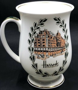 Harrods Coffee Mug London England Department Store Bone China England 4.25”