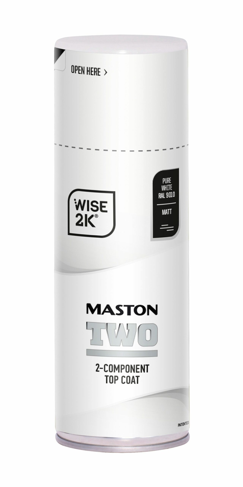 Maston Spray Paint 2K Two Pure White Matt RAL9010 400ml