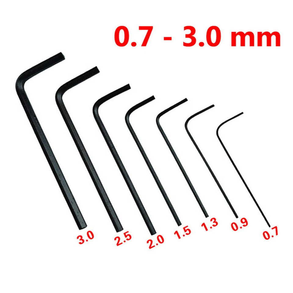 7PCS Mini Hexagon Hex Allen Key Set Wrench Screwdriver Micro Tool Kit 0.7mm-3mm - Image 3 of 4