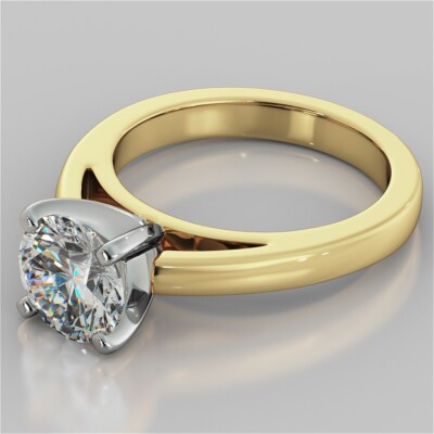 2.00 Ct Round Cut Lab Created Diamond Engagement Wedding Ring 14K Yellow Gold