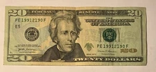 BIRTHDAY/ANNIVERSARY $20.00 CURRENCY NOTE 09-21-1991