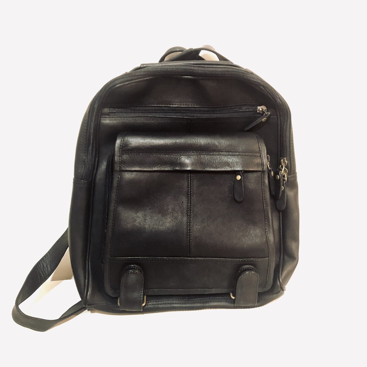 New Leather Bag Backpack Black Handmade Ecuadorian Leather 