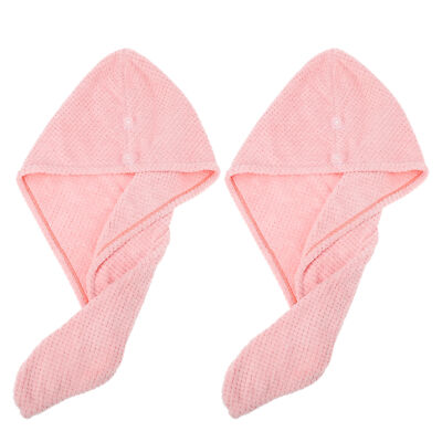 2 Stück Weiches Haar Verpackung Trocknen Fleece Mütze für nass 9,84 x 27,56 Zoll