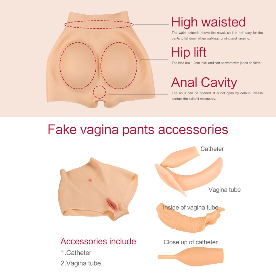 Silicone Fake Vagina Pants Hip Enhancer Transgender Panties For Crossdresser - Image 4 of 4