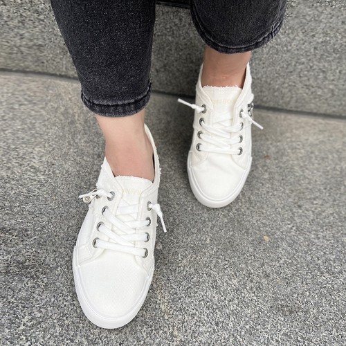 JENN ARDOR Women Slip On Canvas Shoes Lace Up Unlaced Sneakers Casual Flat Shoes - Picture 9 of 87