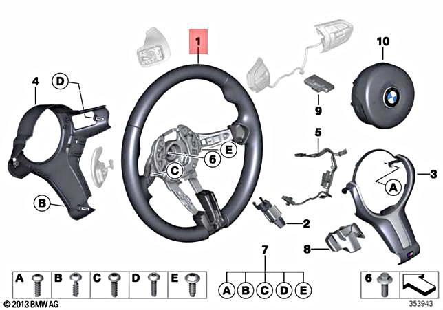 Genuine BMW X3 X4 M X5 X6 F15 F16 M Sports Steering Wheel Leather 