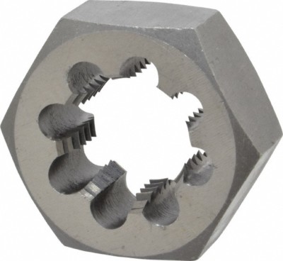 1-1/4 - 7 UNC RH Thread, 2-3/16'' Hex Rethreading Die High Speed Steel, 1'' Thick