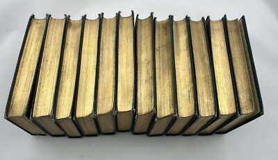 Antique Miniature 12 book Complete Works of Shakespeare-Green with