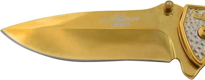 9" GOLD MERMAID SPRING ASSISTED HEAVY DUTY POCKET KNIFE Sea Fantasy - Image 4 of 4