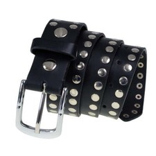 Milwaukee Leather 7100 Men's 'Studded' Black High-Quality Genuine Leather Belt