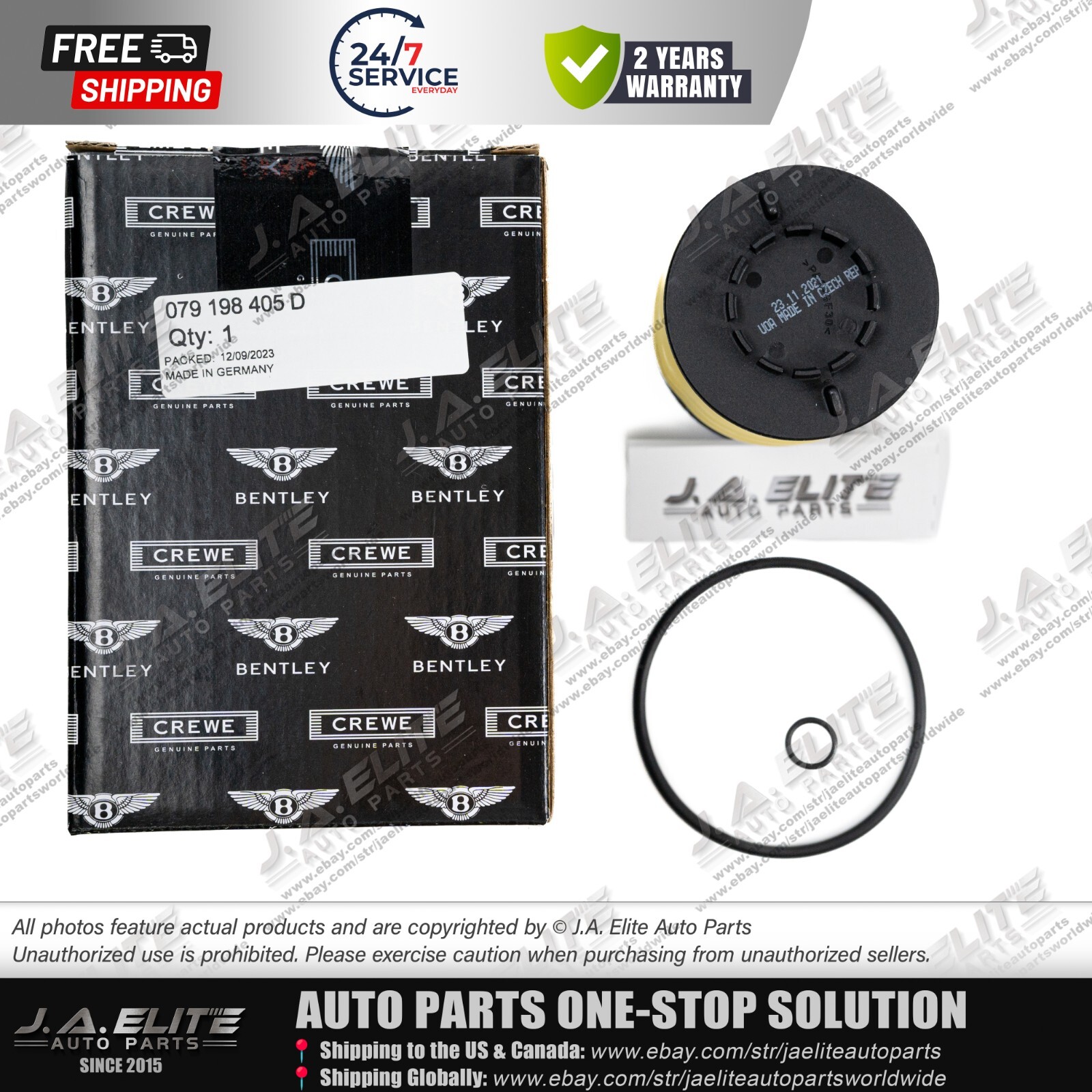 Genuine Oil Filter for Bentley Continental GT GTC, Flying Spur 4.0L 079198405D
