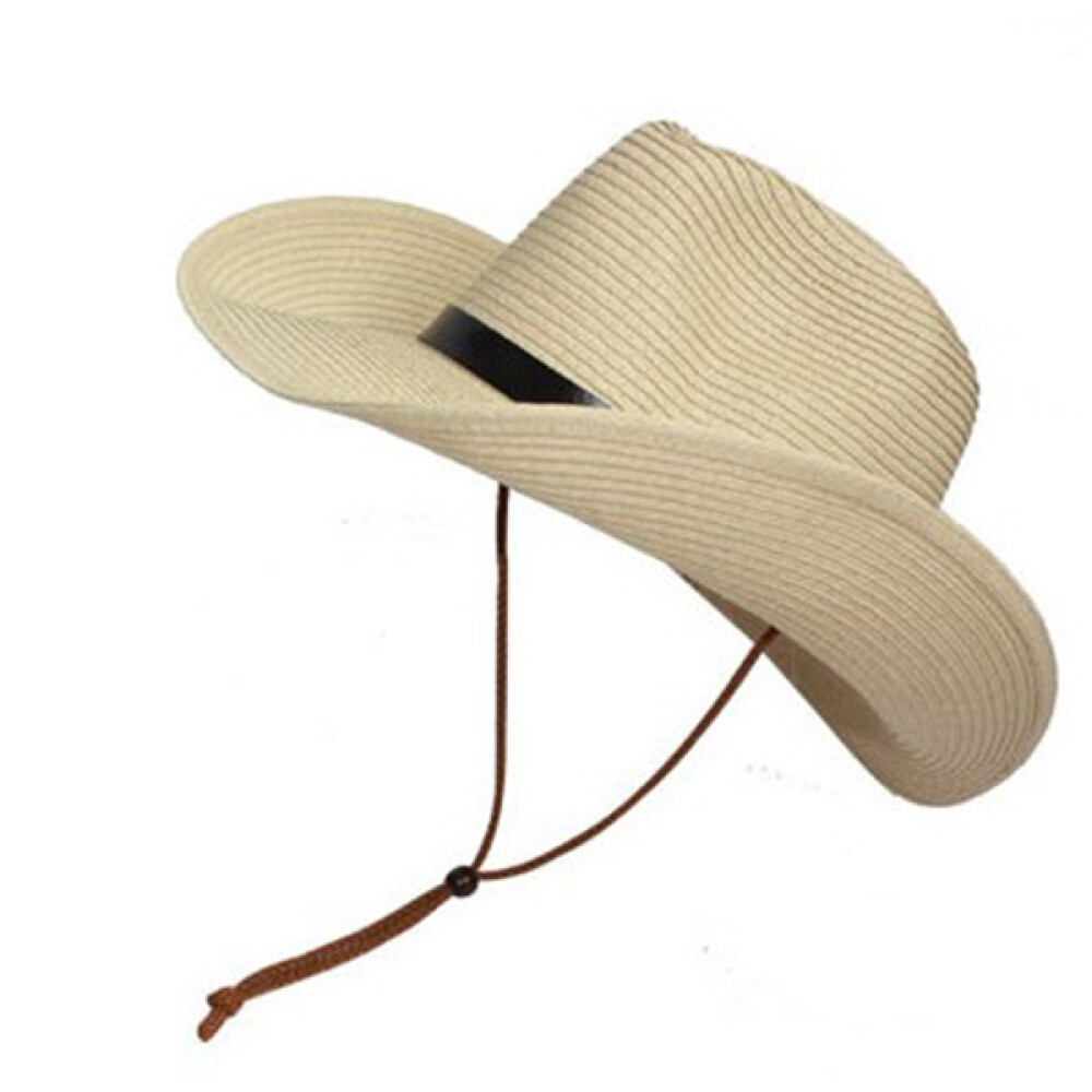 Foldable Straw Sun Hat for Men & Women – Beach Travel Summer Denim Hat  -image