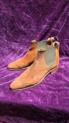 Mens Ankle Boots '' Cheaney '' Winchester Size 41 ( 7 ) Brown Suede