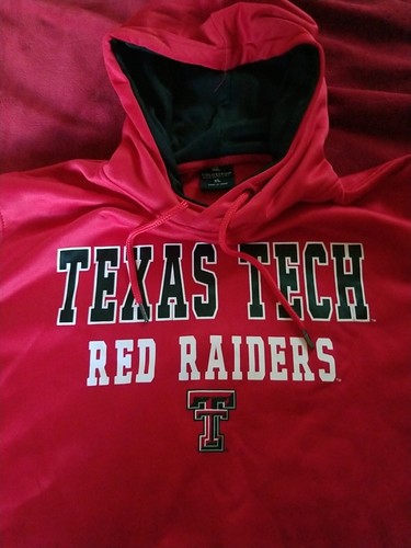 Felpa con cappuccio Texas Tech Red Raiders - Uomo XL - Nero, Rosso Pullover Felpa - Maglione - NUOVO - Foto 5 di 6