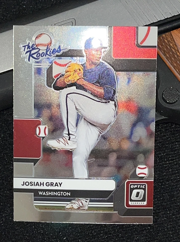 2022 Panini Donruss Optic The Rookies Holo Prizm Josiah Gray #TR-4 Rookie RC - Image 3 of 4