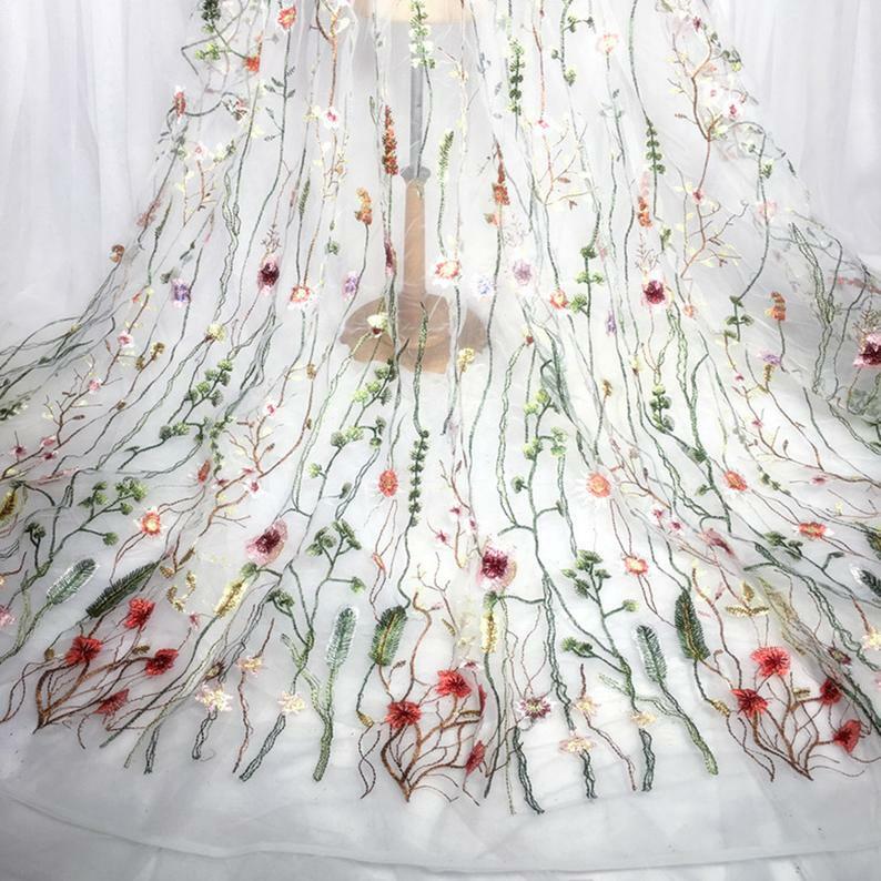 47.2" Wide Lace Fabric Soft Tulle Floral Alice Embroidered Dress Fabric By Yard | eBay 47.2" Wide Lace Fabric Soft Tulle Floral Alice Embroidered Dress Fabric By Yard | eBay