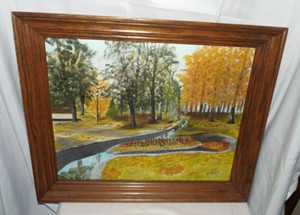 ORIGINAL OIL PAINTING LITITZ SPRINGS PARK LITITZ, PA, SIGNED HELEN