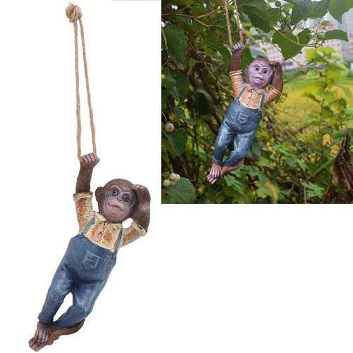 Garden Monkey Statues Cute Simulation Resin Hanging Monkey Garden Ornament Fo - Picture 20 of 22
