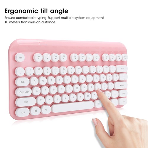 2.4G Mini Wireless Keyboard 75 Keys Round Keycap For Computer Desktop PC Laptop - Photo 5/12