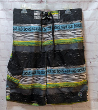 Maui and sons men 32 swim trunks board shorts black blue gray Lemon Lime