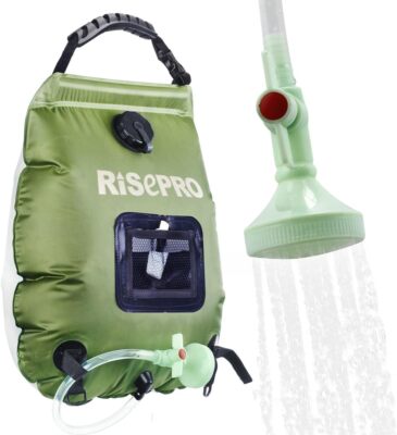 Solar Shower Bag, RISEPRO 5 gallons/20L Solar Heating Shower Bag