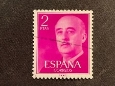 SPAIN ESPANA 1956 GENERAL FRANCO 2PTA VIOLET PURPLE - FINE USED