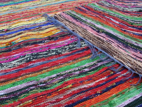 Rugs Indian Multicolor Cotton Hand Woven Area Rug Floor Decorate Mat Chindi Rug - Picture 6 of 6