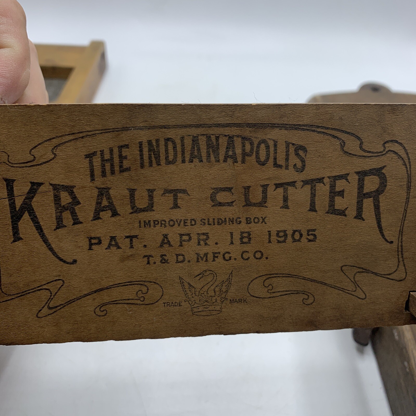 ANTIQUE T & D MFG. INDIANAPOLIS KRAUT CUTTER 1905 Top And 2 Cutters