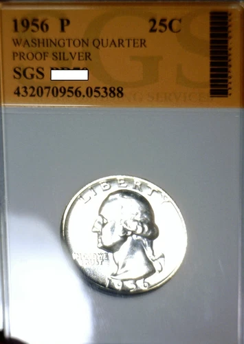 1956 GEM PROOF SILVER Washington Quarter Coin SUPERB FLASHY PRF LOT #PQ70   NR