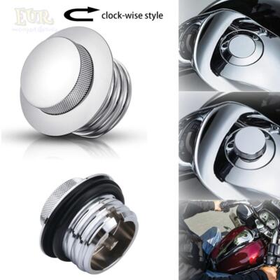 Chrome Vented Flush Mount Pop-Up Fuel Tank Gas Cap For Harley-Davidson 1982-2019