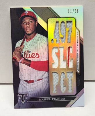 MAIKEL FRANCO 2016 Topps Triple Threads Relics GU ~ #'d 1 /36 ~ 01/36 ~ PHILLIES