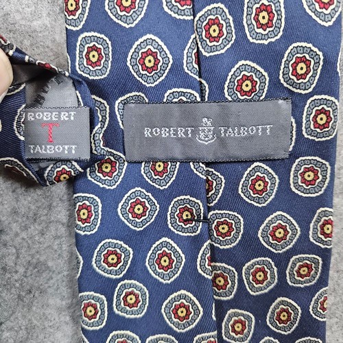 Robert Talbott Blue Geometric Vintage Neck Tie Hand Sewn Silk 56x3.5 Preppy Work - Picture 3 of 7