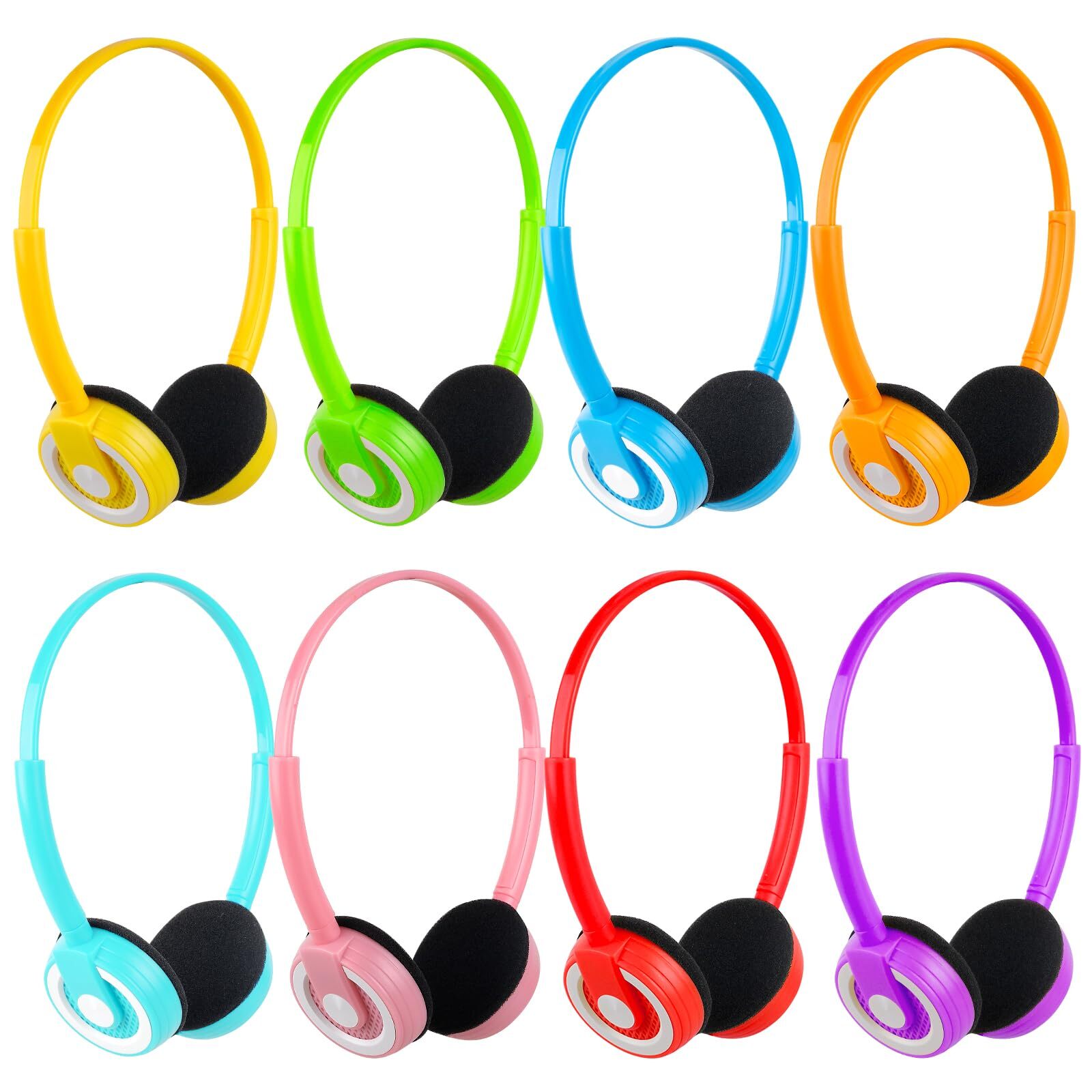 CNSZSLZ Bulk Headphones 8 Pack for Classroom Kids Wholesale Wired Adjustable ...