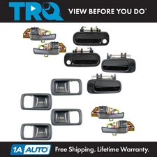 TRQ Outside Exterior Gray Inside Interior Door Handle Bezel Kit 12pc for Camry
