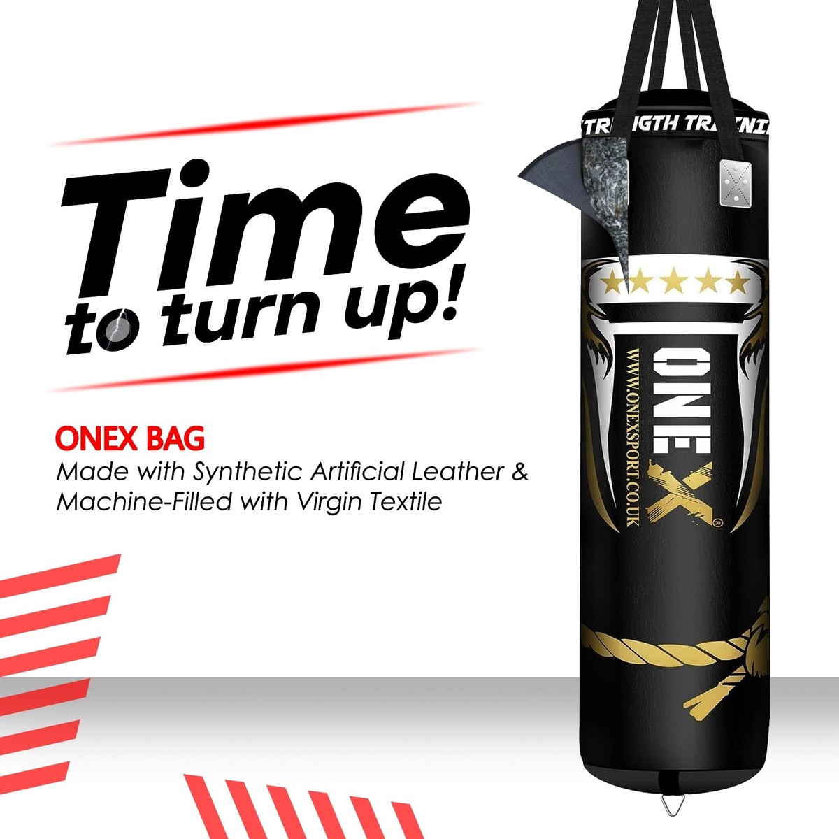 ONEX 5ft Unfilled Punch Bag Boxing Kickboxing MMA Training Gym