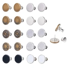 20 Sets Reusable Jeans Button Kit - 17mm No-Sew Metal Snap Buttons for Loose 
