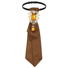 Ties for Women Adjustable Crystal Neck Tie for Prom Banquet Concert Brown
