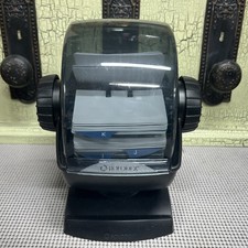ROLODEX R-48 Swivel Base Covered Rotary Card File Black w/ Dividers  200 Cards