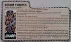 Vintage 1985 G.I. Joe ARAH Desert Trooper Dusty v1 File Card