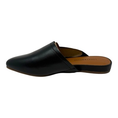Lucky Brand Badri Slip On Mule Women's Size 7M Black Leather Flat Shoe New
