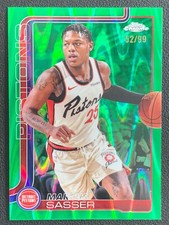 Marcus Sasser 2025-26 Topps Chrome RayWave Green Refractor Base /99 #35