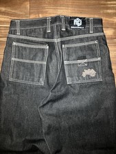 Southpole Y2K Vintage Grail Men's Black Jeans Embroidered Pocket 5-Pocket Design